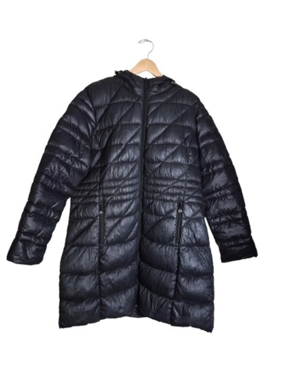 Bernardo Black Quilted Hooded Puffer Coat Size XL | Lightweight Warmth
